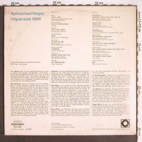 V.A.Spitzenschlager Hitparade 1966: Ronny, Who...Knickerbockers, 16Tr., DSC (H 204), D, vg+/vg+, 1966 Typ: LP Best.-Nr.: Y9587 Preis: 5,00 Euro