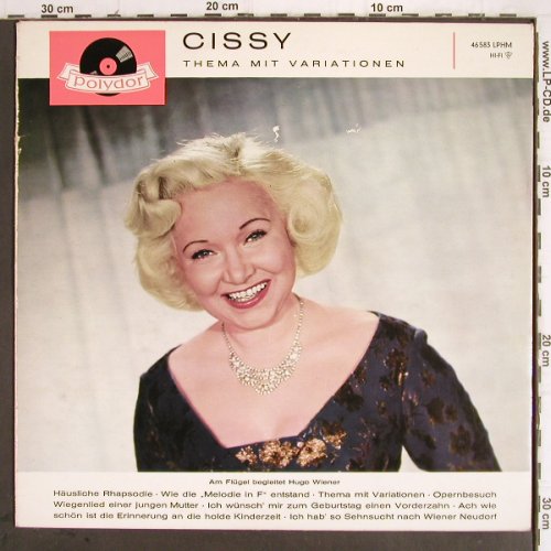 Cissy - Cissy Kraner: Thema mit Variationen, m-/vg+, Polydor(LPHM 46 583), D, 1961 - LP - Y9634 - 7,50 Euro