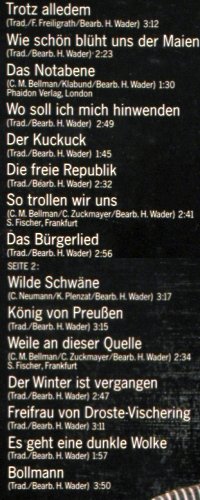 Wader,Hannes: Volkssänger, Foc, + Foto, Philips (6305 254), D, 1975 Typ: LP Best.-Nr.: Y9637 Preis: 6,00 Euro