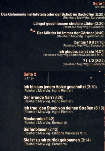 Mey,Reinhard: Ich bin aus jenem Holze, stoc, Intercord(28 755-7U), D,  - LP - Y9638 - 5,00 Euro