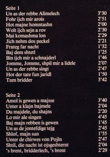 Rohland,Peter: Un as der rebbe singt,Jiddische Lie, Thorofon(76.23 889), D, Foc, 1967 - LP - Y9673 - 9,00 Euro