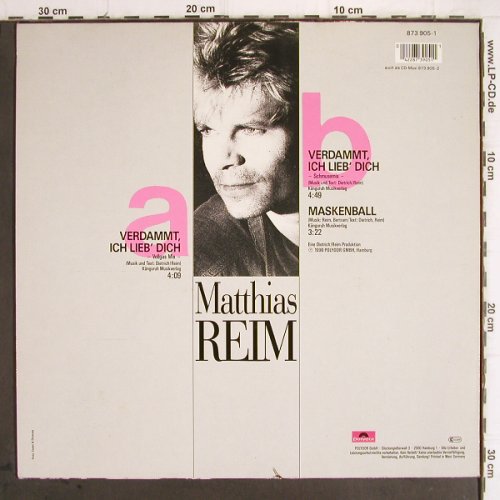 Reim,Matthias: Verdammt Ich Lieb Dich*2+1, Polydor(873 905-1), D, 1990 - 12inch - Y9754 - 3,00 Euro