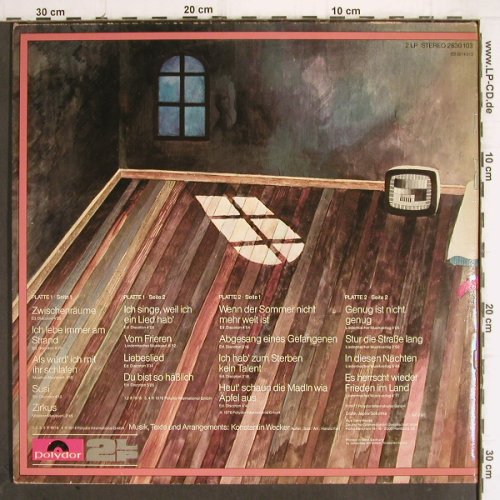 Wecker,Konstantin: Liederbuch,Foc, Polydor (2630 103), D Typ: 2LP Best.-Nr.: Y9925 Preis: 9,00 Euro