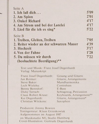 Degenhardt,Franz-Josef: Da Müssen wir Durch, Polydor (833 842-1), D, 1987 Typ: LP Best.-Nr.: Y9973 Preis: 7,50 Euro