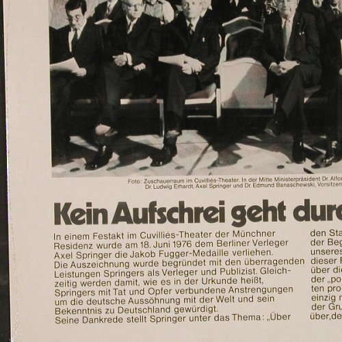 Springer,Axel: Kein Aufschrei Geht d.u.Vaterland, (), D,FS-New, 1976 - LP - E5816 - 9,00 Euro