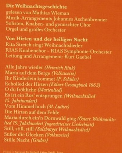 Wieman,Mathias: Die Weihnachtsgeschichte, Karussell(2430 083), D,  - LP - F1206 - 5,00 Euro