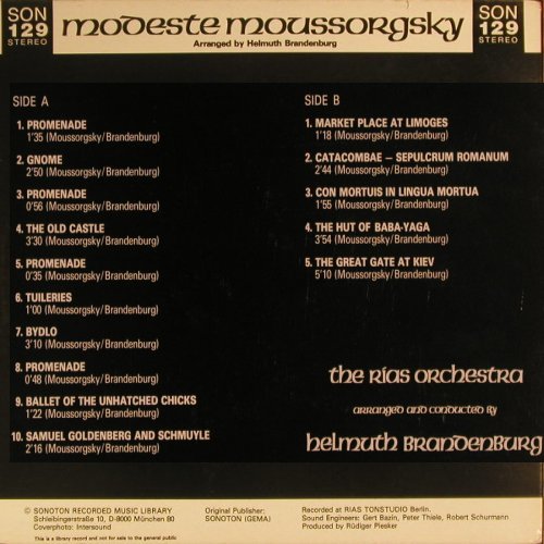 Pictures from an Exhibition: Modeste Moussorgsky, Sonoton(SON 129), D,  - LP - F6825 - 5,00 Euro