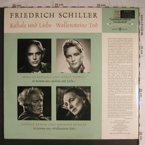 Schiller,Friedrich: Kaballe und Liebe/WallensteinsTod, D.Gr.(43 019), D,m-/vg+, 1964 - LP - F7139 - 6,00 Euro