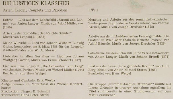 Ott,Elfriede: Die Lustigen Klassiker Teil 1 und 2, Preiser Rec.(SPR 3171/72), A,  - LP*2 - H1942 - 14,00 Euro
