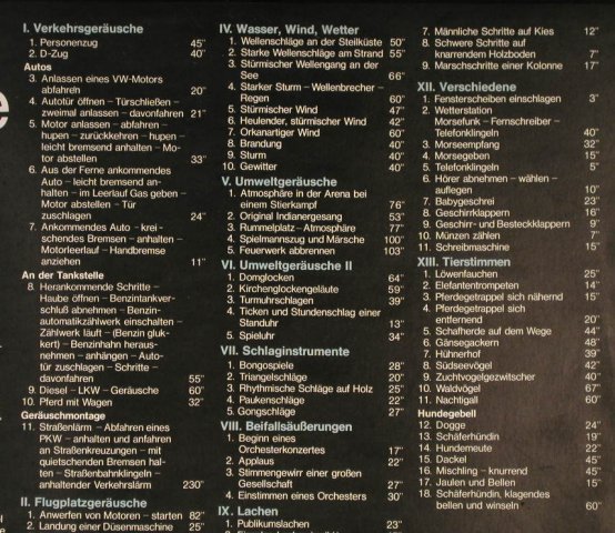 V.A.Die Kulisse: 99 verschiedene Geräusche....Foc, Karussell(2651 002), D,Ri(1953), 1969 - LP - H2204 - 6,50 Euro