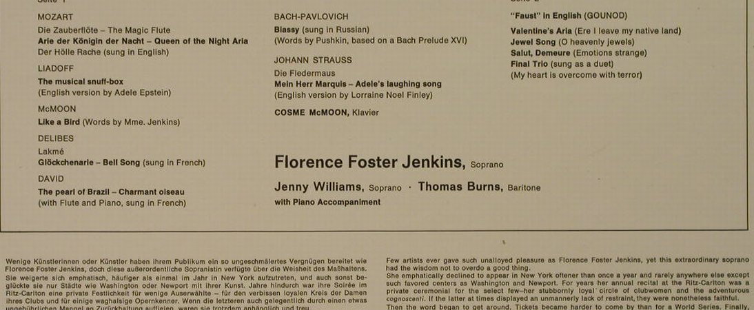 Foster Jenkins,Florence: The Glory(????)of Human Voice'62,Ri, RCA Victrola(26.41003), D, 1970 - LP - H2713 - 5,00 Euro