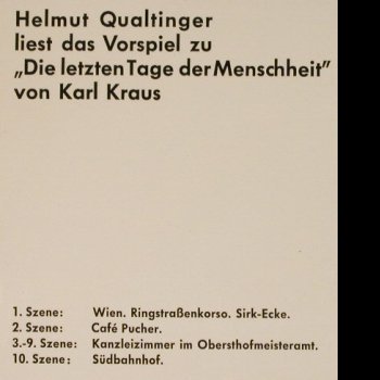 Qualtinger,Helmut: Die letzten Tage der Menschheit, Lebendiges Wort(LW 18), A, 1964 - LP - H3277 - 12,50 Euro