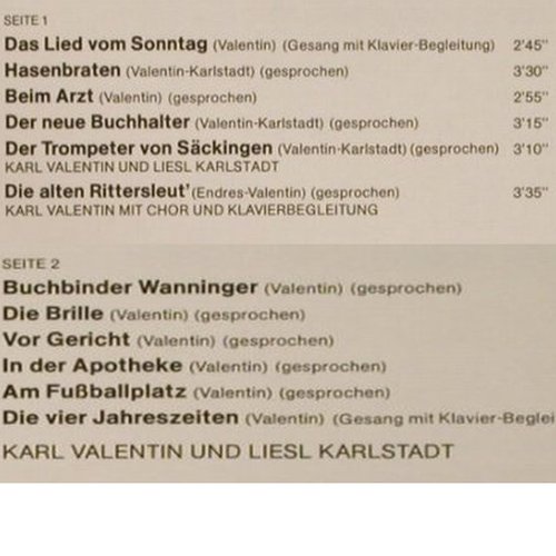 Valentin,Karl: Die Alten Rittersleut, Promo-stol, Telefunken(NT 812), D, Ri, 1962 - LP - H3300 - 5,00 Euro