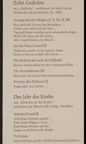 von le Fort,Gertrud - spricht: Zehn Gedichte/DasJahr der Kirche1&2, Christophorus(CLX 72 108), D, 1962 - 10inch - H3581 - 9,00 Euro