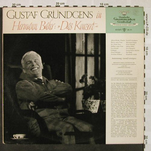 Gründgens,Gustaf: In Hermann Bahr: das Konzert, D.Gr.(43 060), D, Mono, 1964 - LP - H4451 - 6,00 Euro