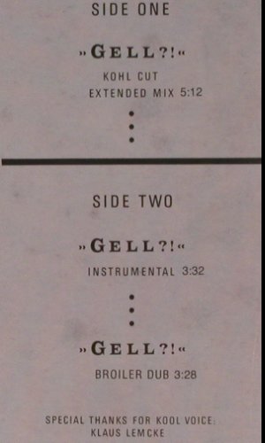 Online: Gell?!*3,Kohl Cut/Instr./BroilerDub, Chic(6.20906 AE), D, 1988 - 12inch - H5537 - 1,00 Euro