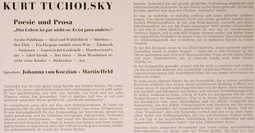 Tucholsky,Kurt: Poesie und Prosa, Decca Wort u.Stimme(DSD 13 706), D, vg+/vg+,  - 10inch - H6095 - 4,00 Euro