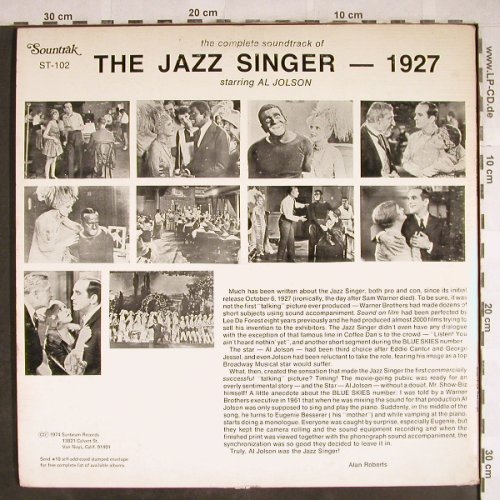 Jolson,Al  - 1927: The Jazz Singer, Foc, vg+/vg+, Sountrak(ST-102), US, 1974 - 2LP - H7839 - 5,00 Euro