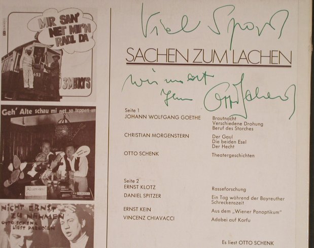 Schenk,Otto: Sachen zum Lachen, vg+/m-, sign., WM Produktion(120 025), A,  - LP - H8985 - 9,00 Euro