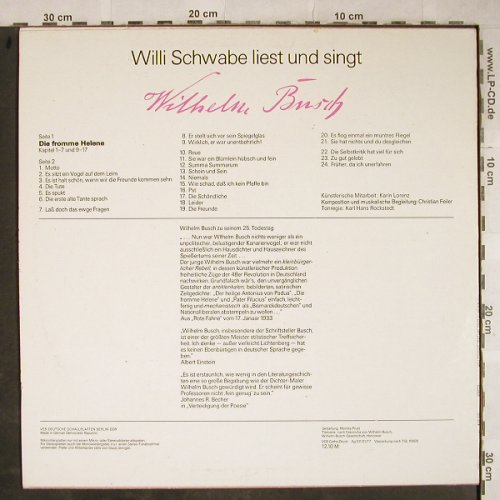 Busch,Wilhelm: Die fromme Helene, Willi Schwabe, Litera(8 65 233), DDR,VG-/m-, 1977 - LP - H9118 - 3,00 Euro