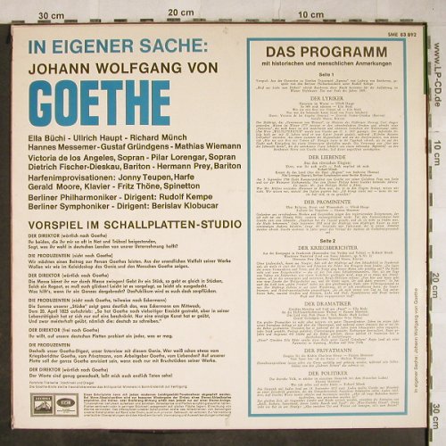 Goethe,J.W.von: In eigener Sache, vg+/vg+, Electrola Wort(SME 83 892), D,  - LP - H9130 - 5,00 Euro