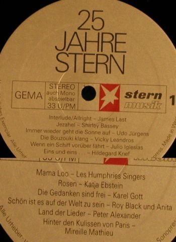 V.A.25 Jahre Stern: James Last...Mireille Mathieu, Stern Musik(A-1436), D,Promo,  - LP - H9550 - 7,50 Euro
