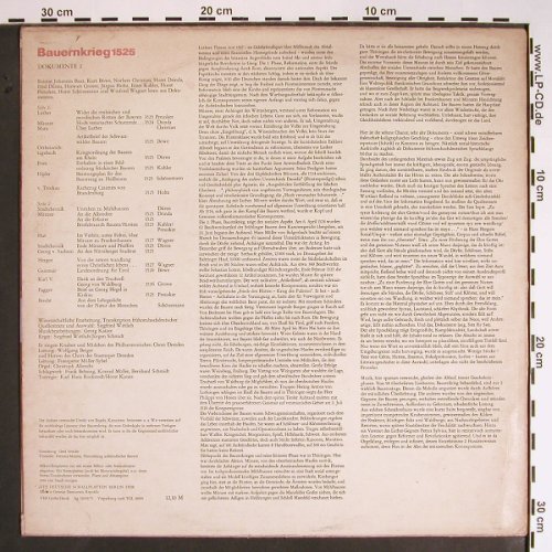 V.A.Bauernkrieg 1525: Dokumente 2, m-/vg+, Litera(8 65 220), DDR, 1975 - LP - V1446 - 5,00 Euro