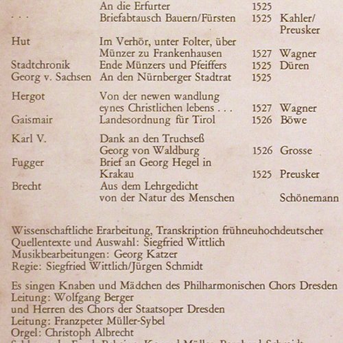 V.A.Bauernkrieg 1525: Dokumente 2, m-/vg+, Litera(8 65 220), DDR, 1975 - LP - V1446 - 5,00 Euro