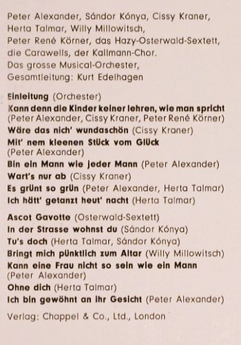 My Fair Lady: Peter Alexander,S.Konya,Millowitsch, Polydor (237 153 SLPHM), D, 1964 Typ: LP Best.-Nr.: V1557 Preis: 9,00 Euro