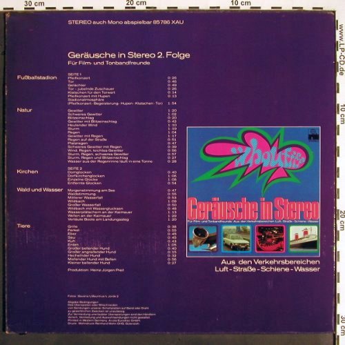 Geräusche In Stereo: Fußballstadion, Natur...Folge 2, Ariola(85 786 XAU), D, 1971 - LP - V1693 - 5,00 Euro
