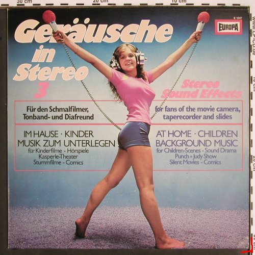 Geräusche in Stereo: 3 - Im Hause Kinder,M.zumUnterlegen, Europa(E 1047), D, m /vg+, 1975 - LP - V1704 - 5,00 Euro