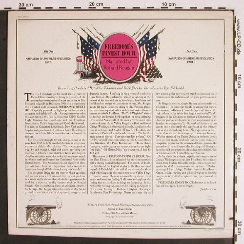Reagan,Ronald - Narrated by: Freedom's Finest Hour, MCA(MCA-37 122), US, co, 1981 - LP - V1934 - 7,50 Euro