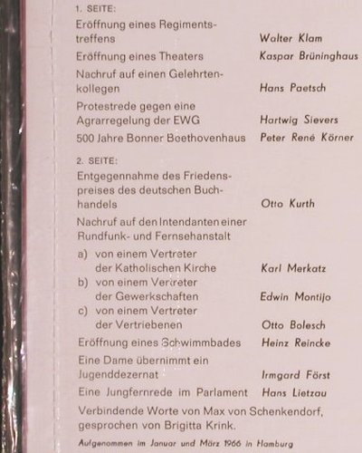 V.A.Deutschland deine Redner: 16 Schall & Rauch, FS-New, sealed, Telefunken(STSC 13 442), D, 1966 - LP - V1940 - 20,00 Euro