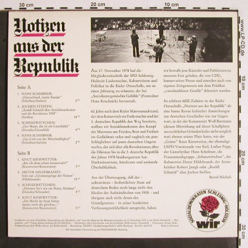 V.A.Notizen aus der Republik: Live-Ausschnitte einer öffentlichen, WIR(66.21772-01), D, 1978 - LP - V1942 - 12,50 Euro