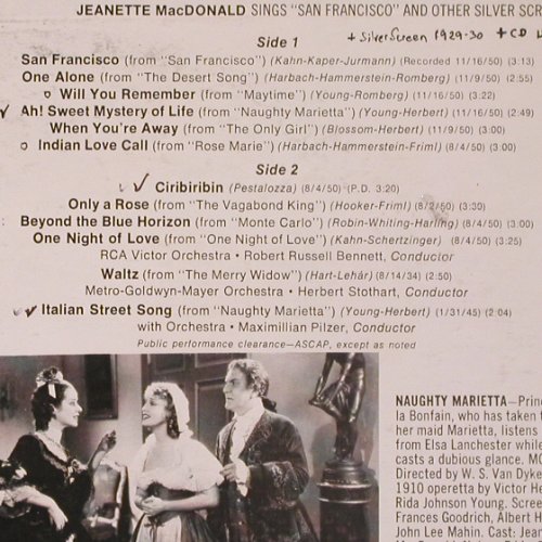 Mac Donald,Jeanette: San Francisco and other ..., woc, RCA Victrola (VIC-1515), UK - Mono, 1970 Typ: LP Best.-Nr.: V19 Preis: 9,00 Euro
