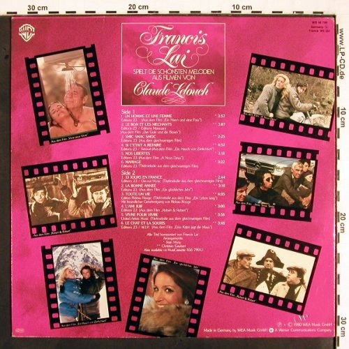 Lai,Francis: spielt d.schönsten...Claude Lelouch, WB(WB 56 799), D, 1980 - LP - V2148 - 6,00 Euro