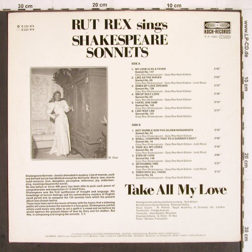 Rex,Rut: Take all my Love-ShakespeareSonnets, Koch+ 3 Autogr.Karten(E 121 747), A, 1985 - LP - V220 - 7,50 Euro