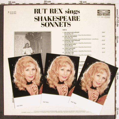 Rex,Rut: Take all my Love-ShakespeareSonnets, Koch+ 3 Autogr.Karten(E 121 747), A, 1985 - LP - V220 - 7,50 Euro