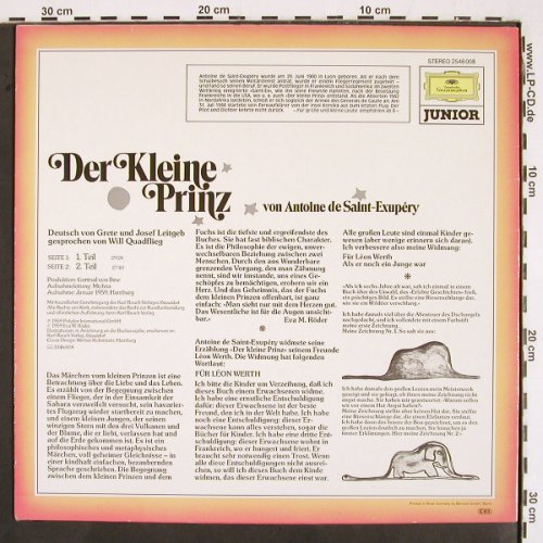Der Kleine Prinz: Will Quadflieg spricht (1959), Deutsche Grammophon (2546 008), D, Ri Typ: LP Best.-Nr.: V2328 Preis: 5,00 Euro
