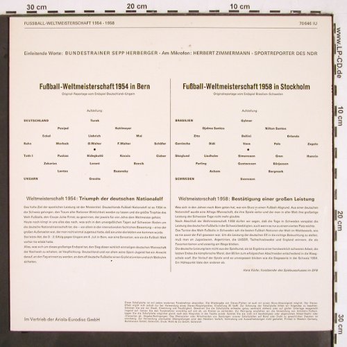 Fußball-Weltmeisterschaft: 1954-1958,Herberger, H.Zimmermann, Ariola (70 646 IU), D, Mono Typ: LP Best.-Nr.: V2411 Preis: 12,50 Euro