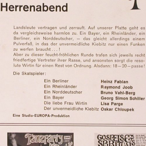 V.A.18 20 zwo drei ...passe: Ein zünftiger Herrenabend, Europa (E 188), D Typ: LP Best.-Nr.: V2509 Preis: 4,00 Euro