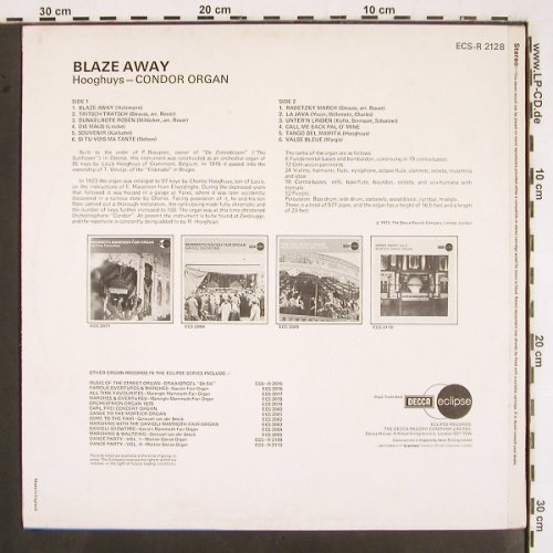 Hooghuys - Condor Organ: Blaze Awai, Decca eclipse (ECS-R 2128), UK, 1973 Typ: LP Best.-Nr.: V2514 Preis: 9,00 Euro