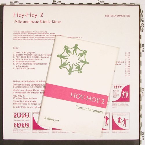 Hoy-Hoy 2: Alte und neue Kindertänze +Buch, Kallmeyer / Hakketoon (7602), D, 1981 Typ: LP Best.-Nr.: V2599 Preis: 7,50 Euro