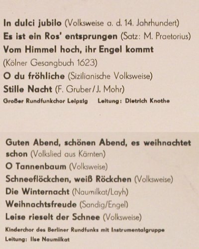 V.A.Wehnachtslieder: In dulci jubilo... Leise rieselt..., Eterna(7 20 060), DDR, 1964 - 10inch - V2631 - 7,50 Euro