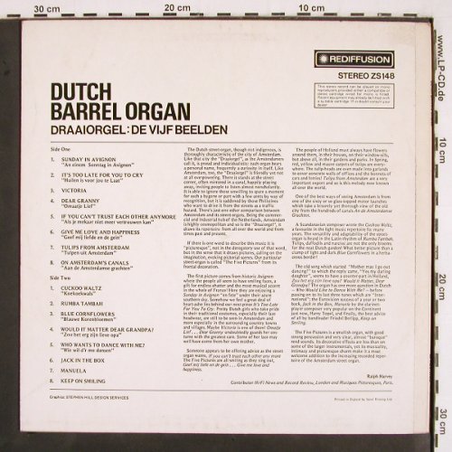 Dutch Barrel Organ: Draaiorgel De Vijf Beelden, Rediffusion(ZS 148), UK, 1973 - LP - V2743 - 6,00 Euro