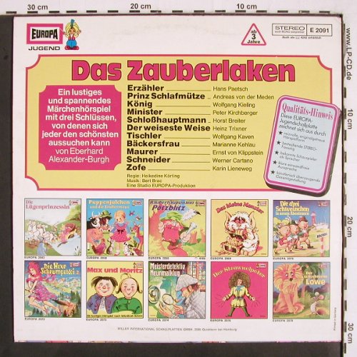 Das Zauberlaken: von Eberhard Alexander-Burgh, Europa (E 2091), D, m-/vg+, 1975 Typ: LP Best.-Nr.: V2968 Preis: 4,00 Euro