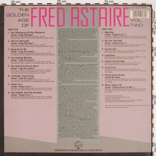 Astaire,Fred: The Golden Age of, Vol.2, 1923-33, EMI (GX 41 2538 1), UK, Mono, 1985 Typ: LP Best.-Nr.: V3005 Preis: 7,50 Euro