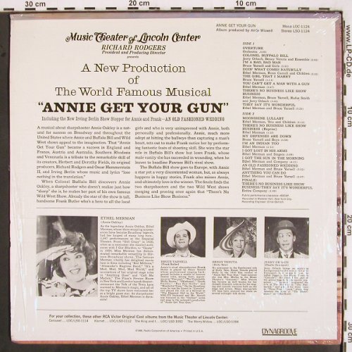 Annie Get Your Gun: Ethel Merman, orignal cast, RCA Victor (LSO-1124), US, 1966 Typ: LP Best.-Nr.: V3006 Preis: 9,00 Euro