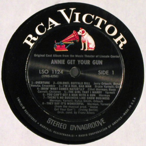 Annie Get Your Gun: Ethel Merman, orignal cast, RCA Victor (LSO-1124), US, 1966 Typ: LP Best.-Nr.: V3006 Preis: 9,00 Euro