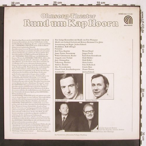 Ohnsorg Theater: Rund um Kap Hoorn, ALCO Records (909-2-121 095), D, 1972 Typ: LP Best.-Nr.: V3043 Preis: 20,00 Euro